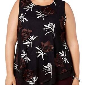 Alfani women’s Floral Embroidered Tank Top-0X